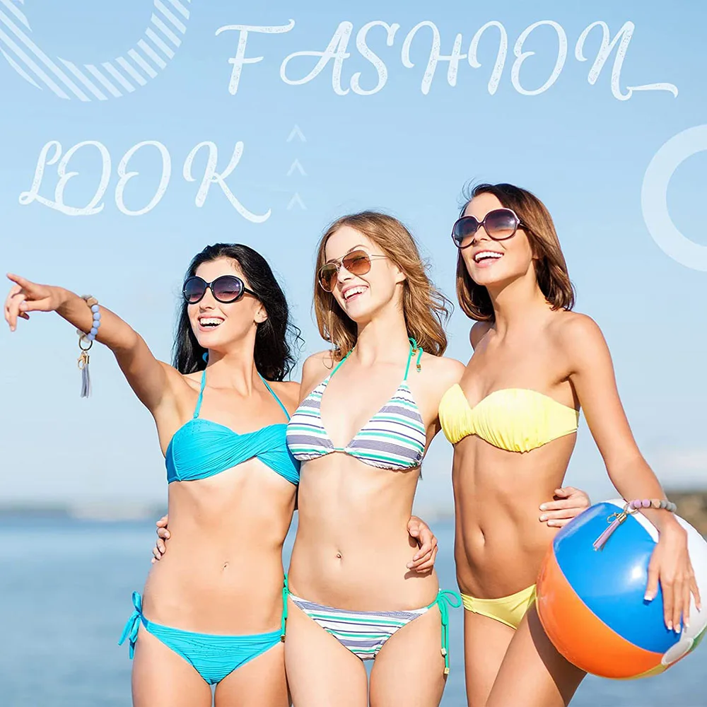 4pcs/set Silicone Beads Bracelet Candy Color Silicone Beads for Keychain