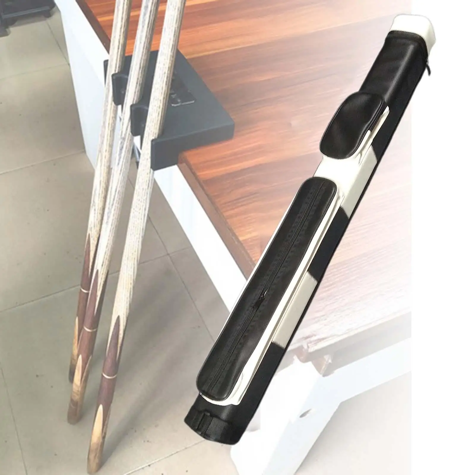 4 Holes Pool Cue Case with Divider 1/2 Pool Cue Protector Hard Tube Billiard Sticks Carrying Case