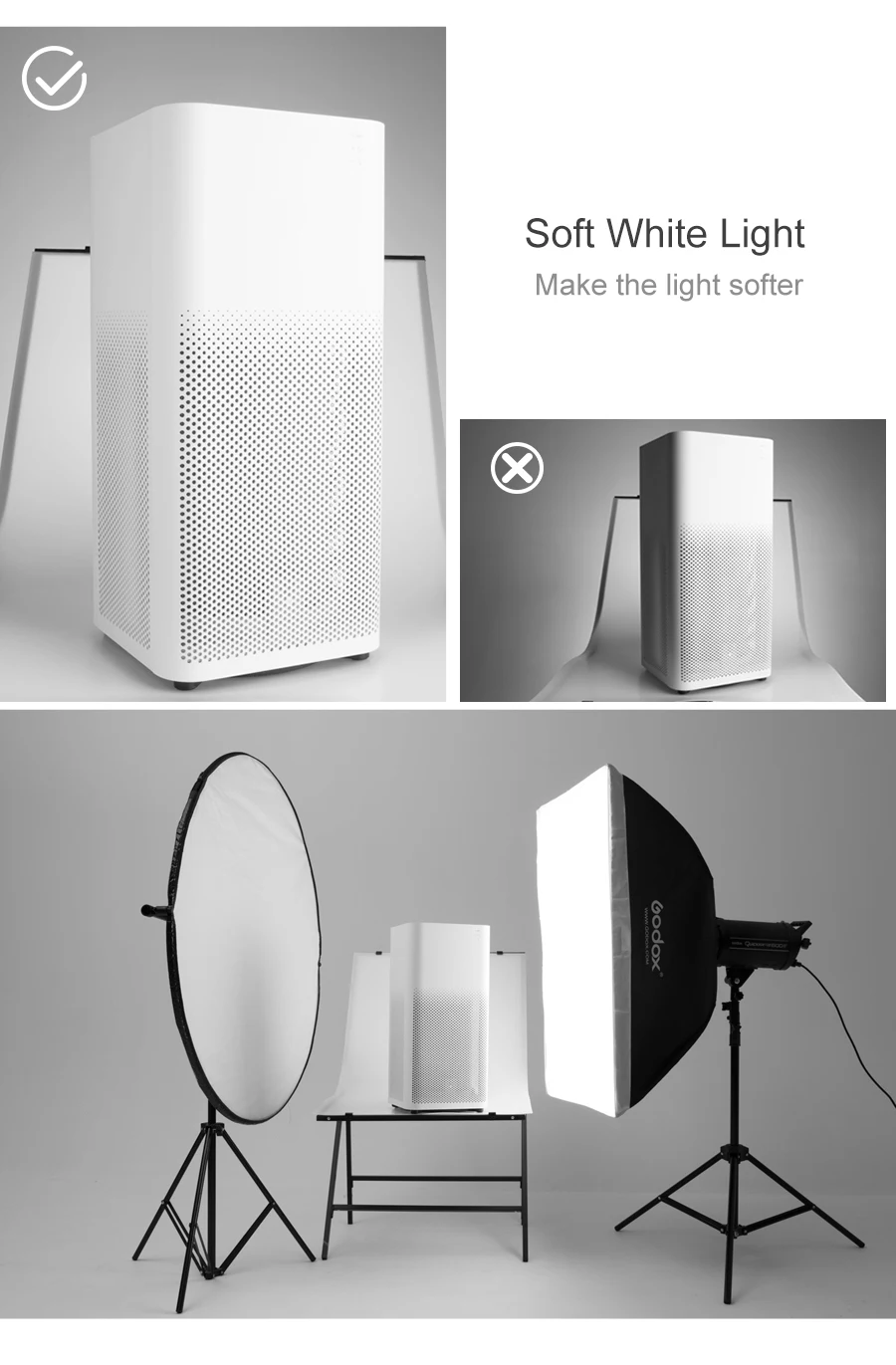 5 - in - 1 collapsible and portable Photography Reflector Board 80cm 110cm 100x1