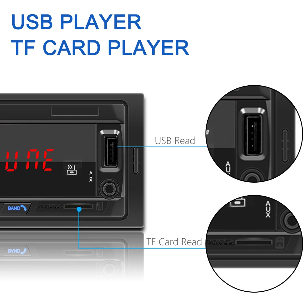 1Din USB SD AUX-IN 제어 자동차 액세서리, 자동 FM 스테레오 오디오 라디오, 자동차 MP3 플레이어, 블루투스