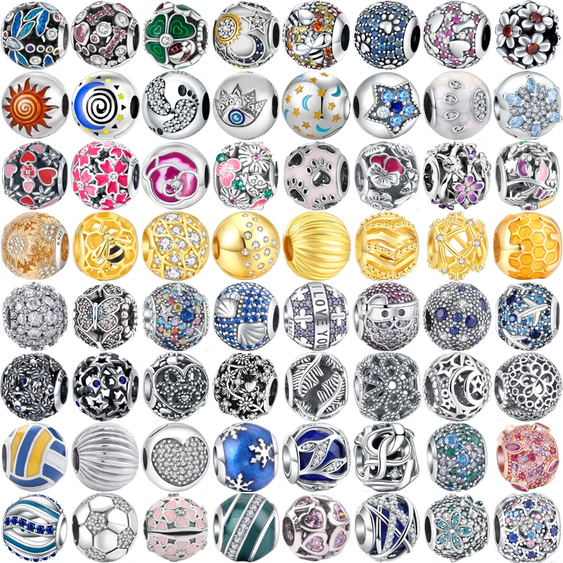 

Hot High Quality S925 Sterling Silver Butterfly Flower Star Moon Beads Fit Original Pandora Charms Women Jewelry Fashions Gifts