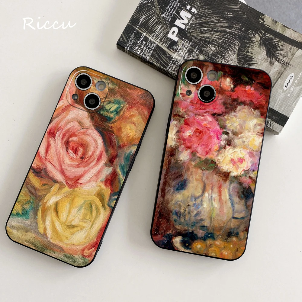 Per Iphone 14 Rose (1912) Di Pierre-Auguste Renoir Custodia Morbida Fine Art Per Iphone 14 11 12Pro 8 7 Plus X 13Pro Max Xs Cover