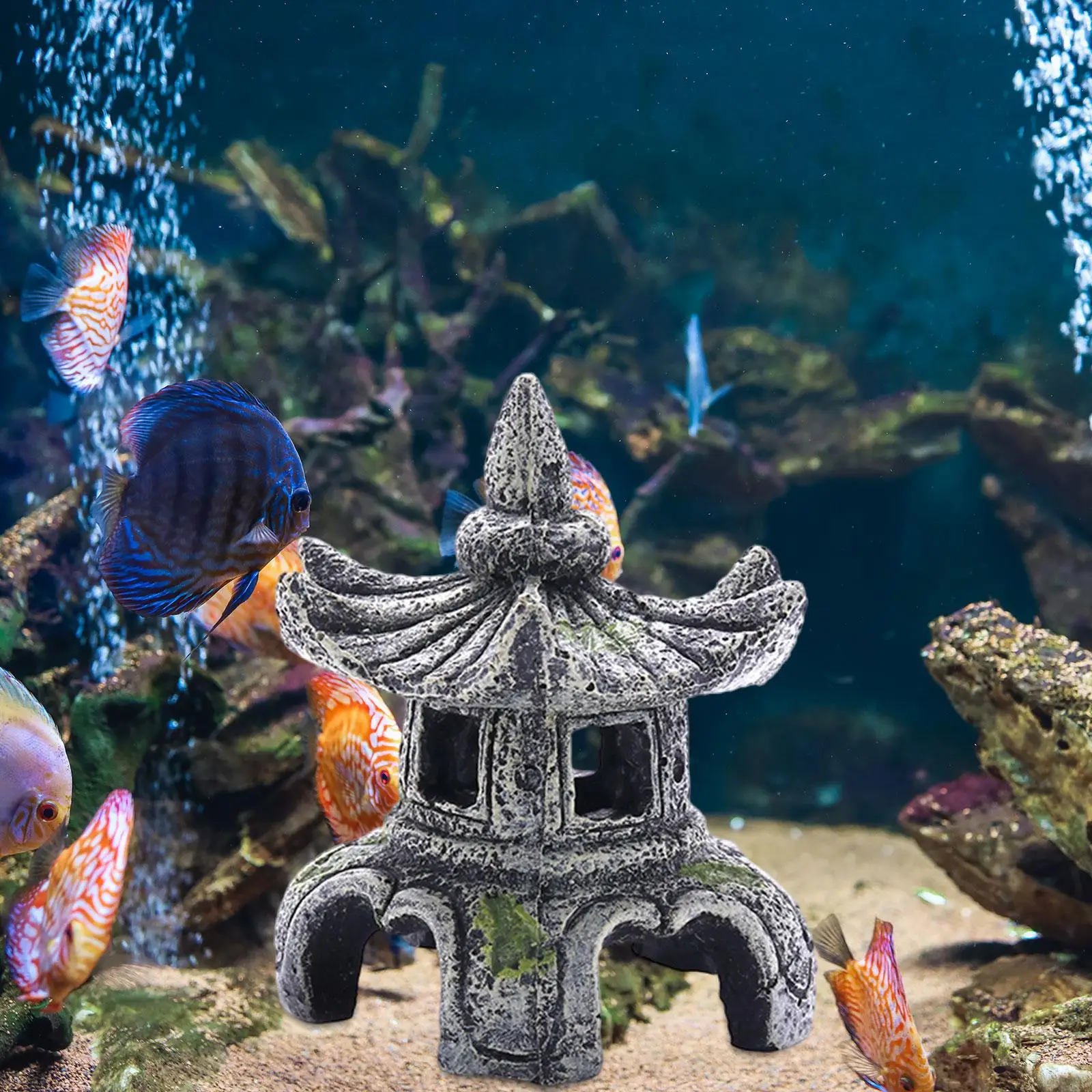 Aquarium Ornament Aquarium Accessories Tank Decoration Stone Lamp Pet