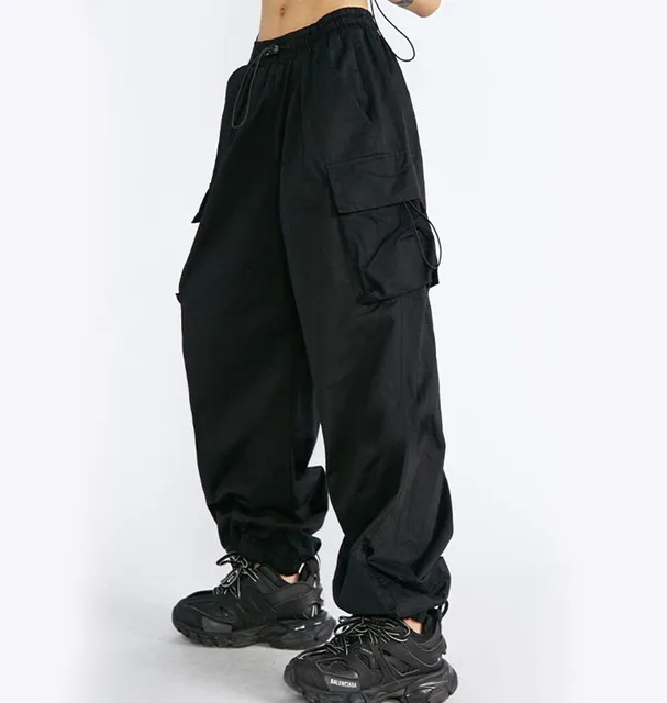 Zoki Hip Hop Streetwear Cargo Pants Women Loose Big Pockets