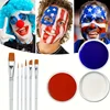 White Black Red Face Body Paint,Adult Oil Body Paint Set,FX Clown Vampire Skeleton Role Play Halloween Makeup with 6 Brushes 3