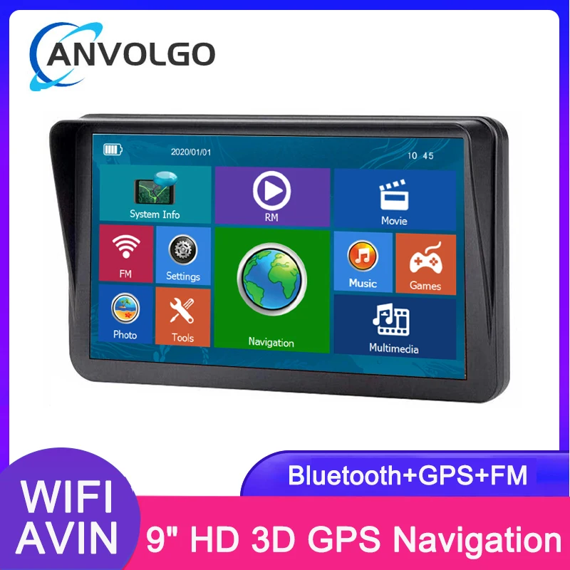Автомобильный GPS-навигатор HD 9 дюймов 8G + 256 МБ FM Bluetooth карта AVIN спутниковая