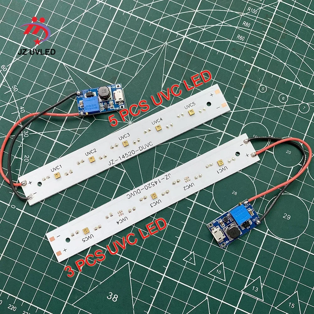 

275nm UVC LED Module For DIY UVC Disinfection Lamps With USB Power Supply Board Deep UVC LED Violet Light Sterilization 265nm