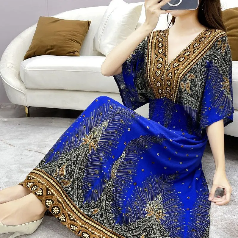 

Abaya мусульманское богемное платье для женщин Одежда Бесплатная доставка Тайланд индийский еврейский кафтан Африканский Атлас Исламская одежда лето