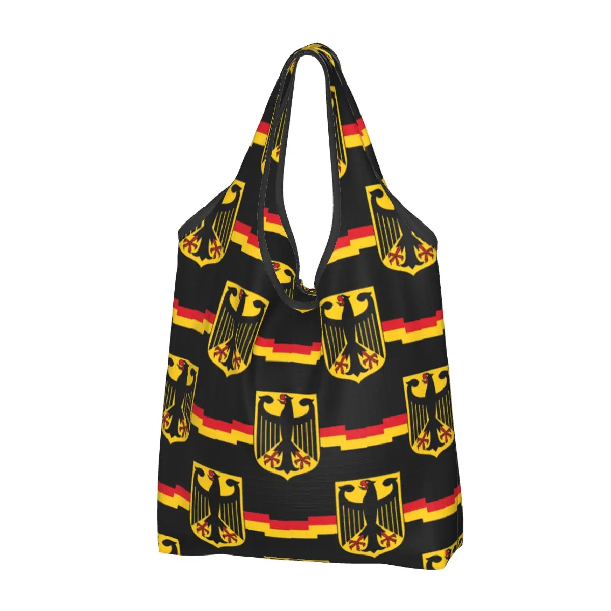 

Cute Printing German Eagle On Shield Tote Shopping Bag Portable Shopper Shoulder Germany Flag Handbag