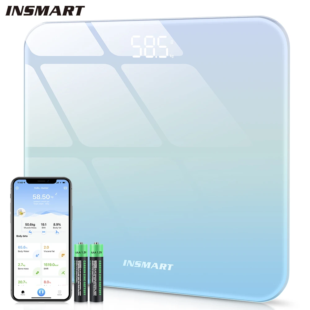 INSMART Weight Scale Digital Body Smart Scales for Adult Body Fat Professional Scales Person Balance Bioimpedance Scale