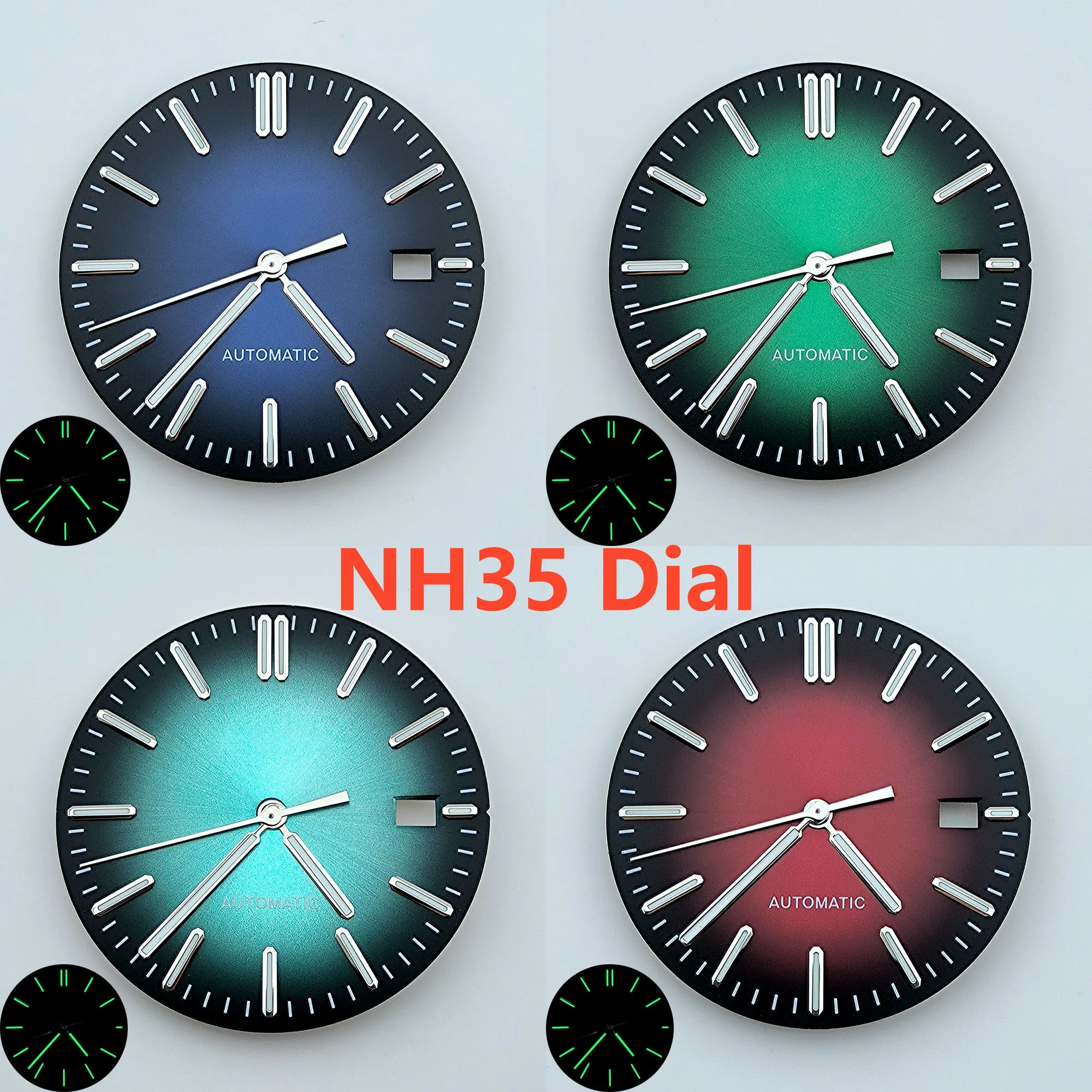 

NH35 dial 31.8mm watch dial S dial green luminous suitable for NH35/NH36 movements watch accessories repair tool