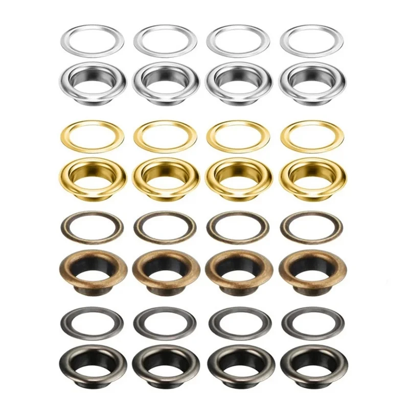 Eyelet Grommet Ring Kit Eyelet Grommet Ring Grommet Eyelet Kit 100sets 4/5/6mm Metal Eyelet with Washer