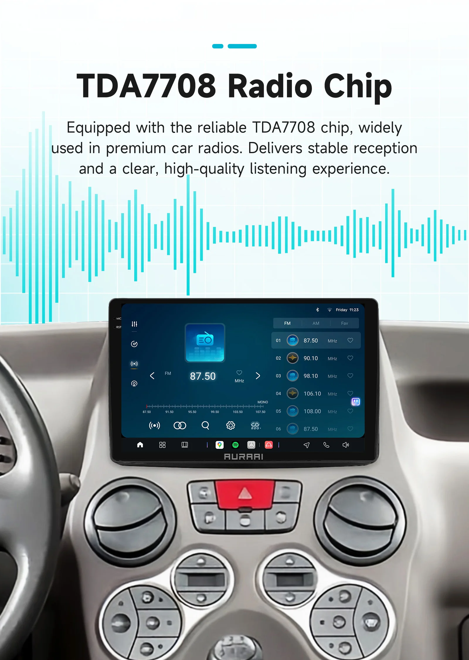 AURAAI X100 Intelligenter Autobildschirm für Fiat Panda 2003 - 2012 RDS DSP GPS-Navigation Auto Carplay 4G BT UNIS7870 Sprachsteuerung – Detail 21