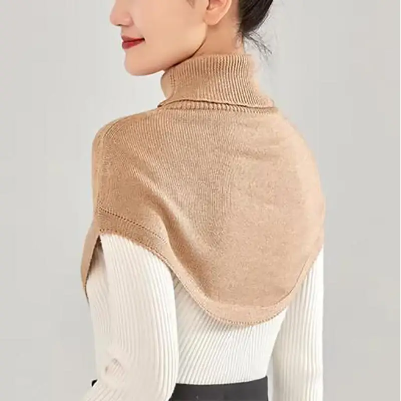 Women Knitted Fake Collar Scarf Warm Turtleneck Neck Warmer Detachable Winter Windproof False Scarf