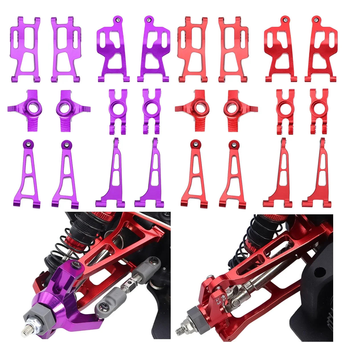 

Metal Steering Cup Upper Lower Swing Arm Set for 1/14 Mjx Hyper Go 14210 14209 RC Car Upgrade Spare Parts