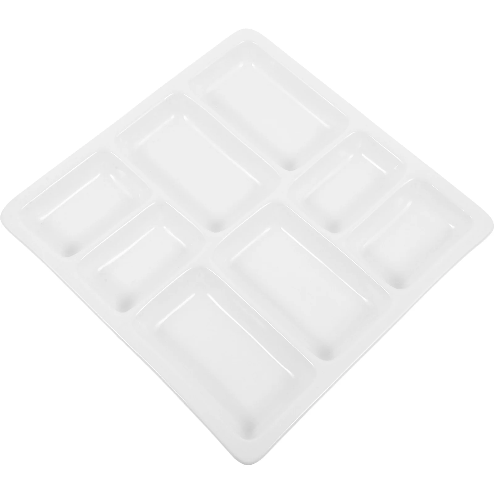Eight Grid Ceramic Palette Paint Mixers Artist Trays Watercolor Pigment Plates Diy Supplies Empty Pans Children Painting