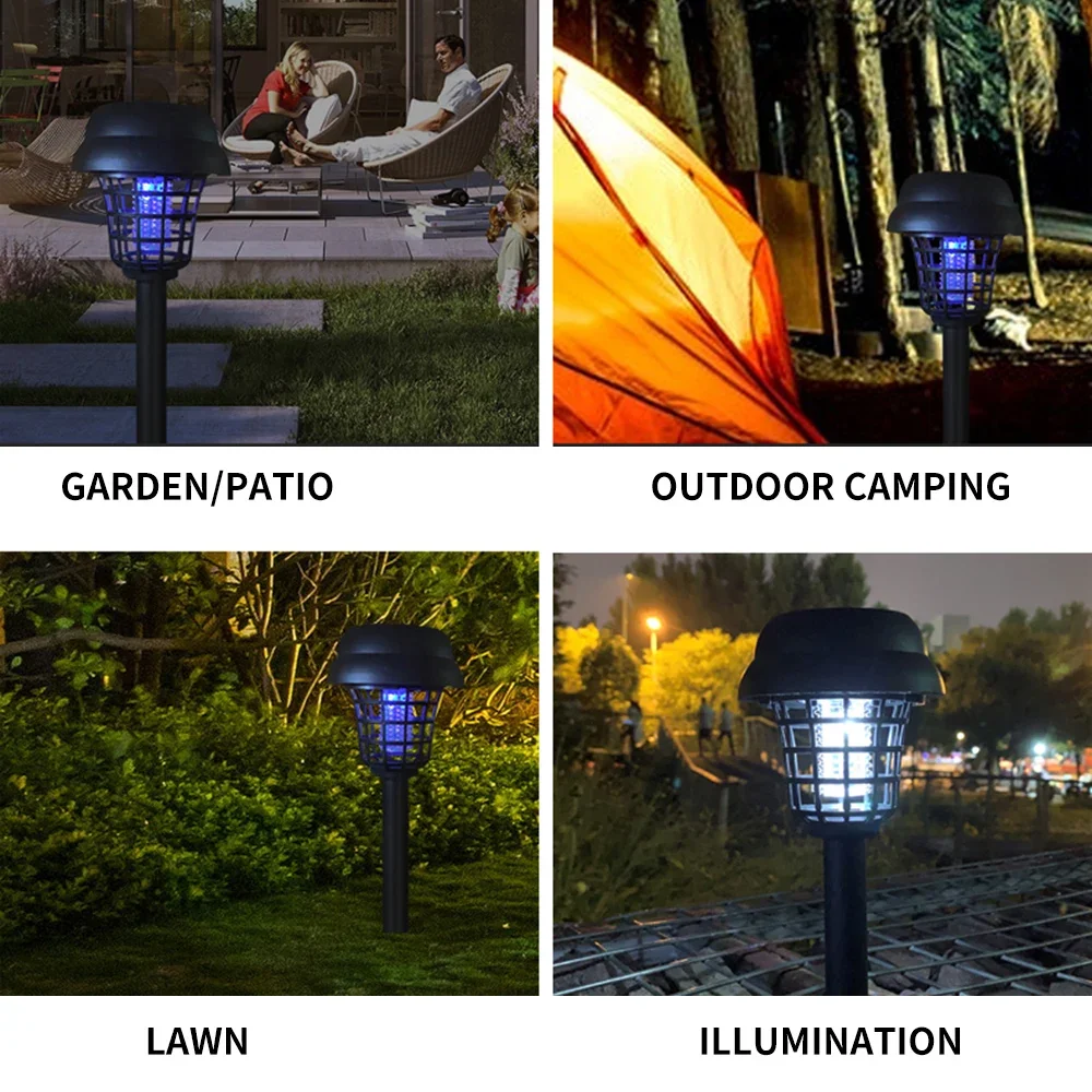 Mosquito Killer Lamp 2PCS Outdoor Solar UV LED Electric Waterproof Anti Mosquito Light Garden Lawn Trap Insect mosquito killer lamp,mosquito lamp