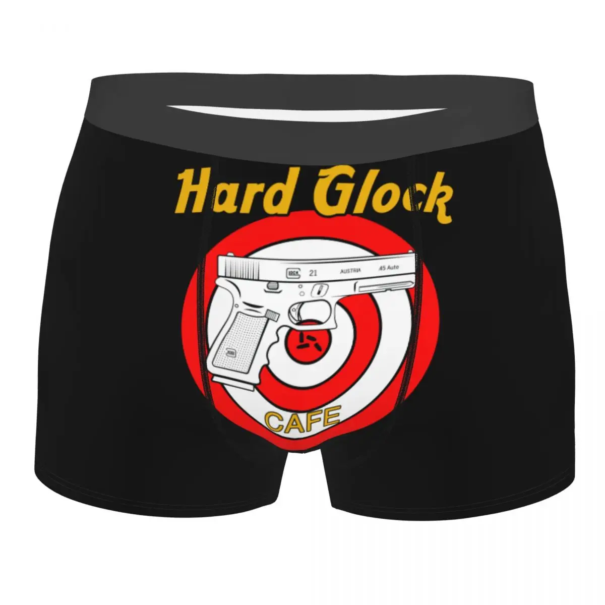 

Funny Hard Glock Cafe Boxers Shorts Panties Men's Underpants Comfortable USA Handgun Pistol Logo Briefs Underwear