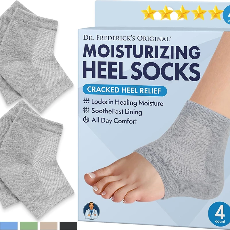 Gel Heel Crack Socks Mesh Breathable Cotton Socks Heel Protection Half Silicone Cover heel protection socks