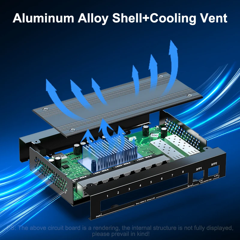 HORACO 2.5G Network Switch 8 Port Ethernet Switch with 2*10G SFP+ Plug and Play Fanless Homelab Switch 2