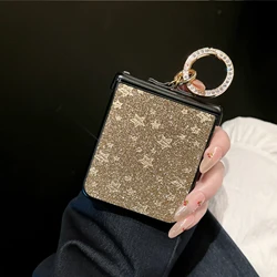 Luxury Twinkle Stars Phone Case with Diamond - Plated Ring Buckle - Motorola Razr 70 (Golden)