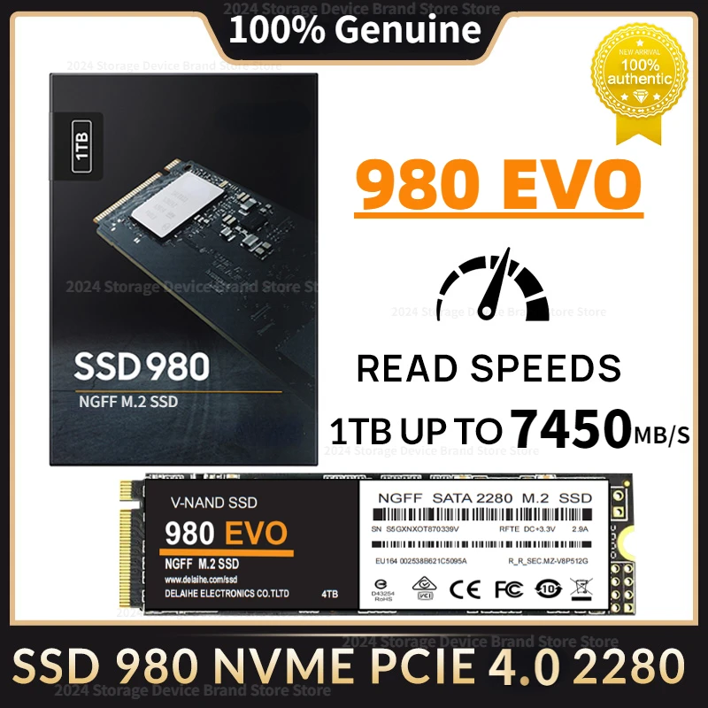 

8TB 980 EVO SSD PCIe 4.0 x4 M.2 NVMe 2280 250GB 500GB 1TB Internal Solid State Disk For Dell Lenovo Asus Laptop Desktop Computer