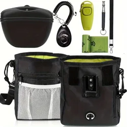 Ultimate Dog Training Essentials: Treat Pouch, Clickers, Silent Whistle, Training Guide, Poop Bags (Black)