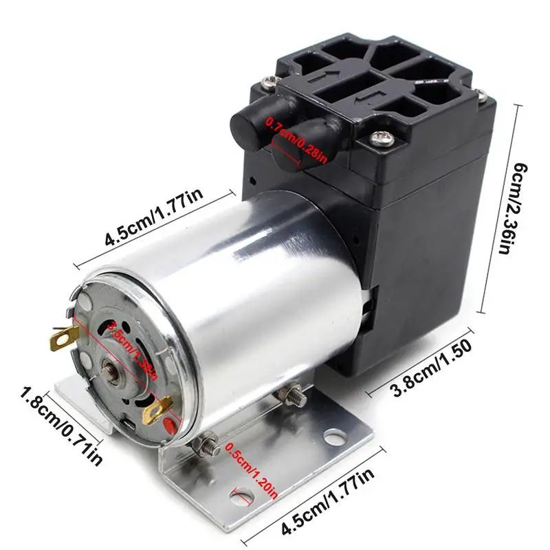 Dc 12V Motor Mini Vacuümpomp 6W Mini Elektrische Vacuüm Zuig Luchtcompressor Lage Ruis Onderdruk Zuigpomp Zuigkracht