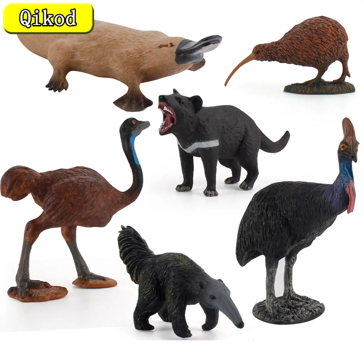 Realistic Simulation Forest Wildlife Model Anteater Emu Platypus Large Kiwi