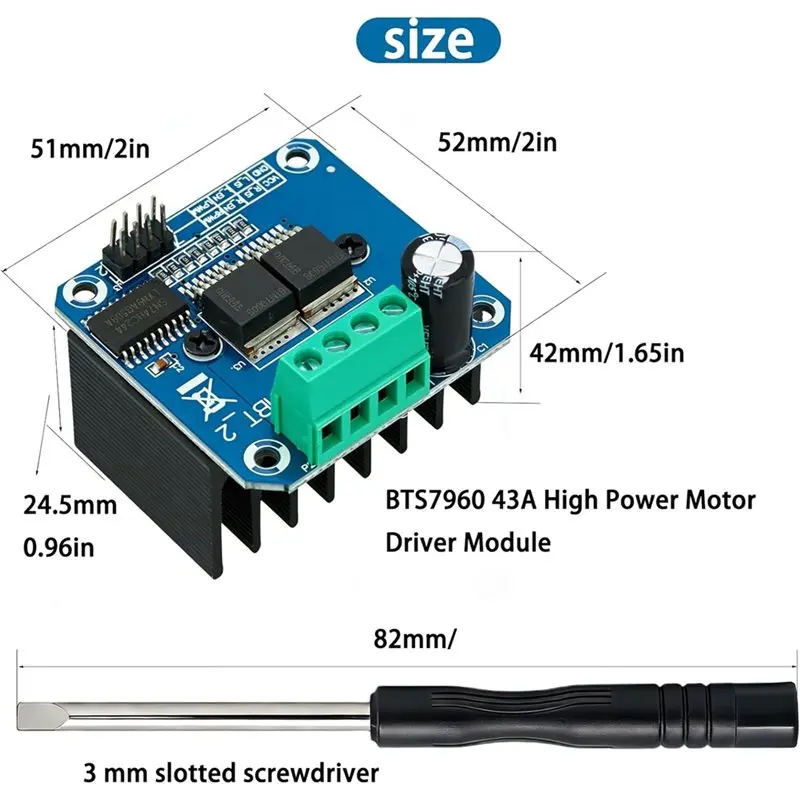 CJSD-BTS7960 43A 모터 드라이버 모듈 Arduino 스마트 자동차 애플리케이션용 고출력 설계