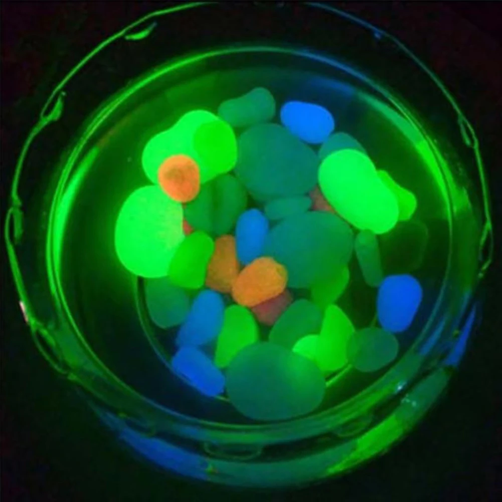 Luminous Stones Dark Garden Pebbles Glow Stones Rocks for Luminous Light-emitting Artificial Pebble Lawn Garden Yard Decoration