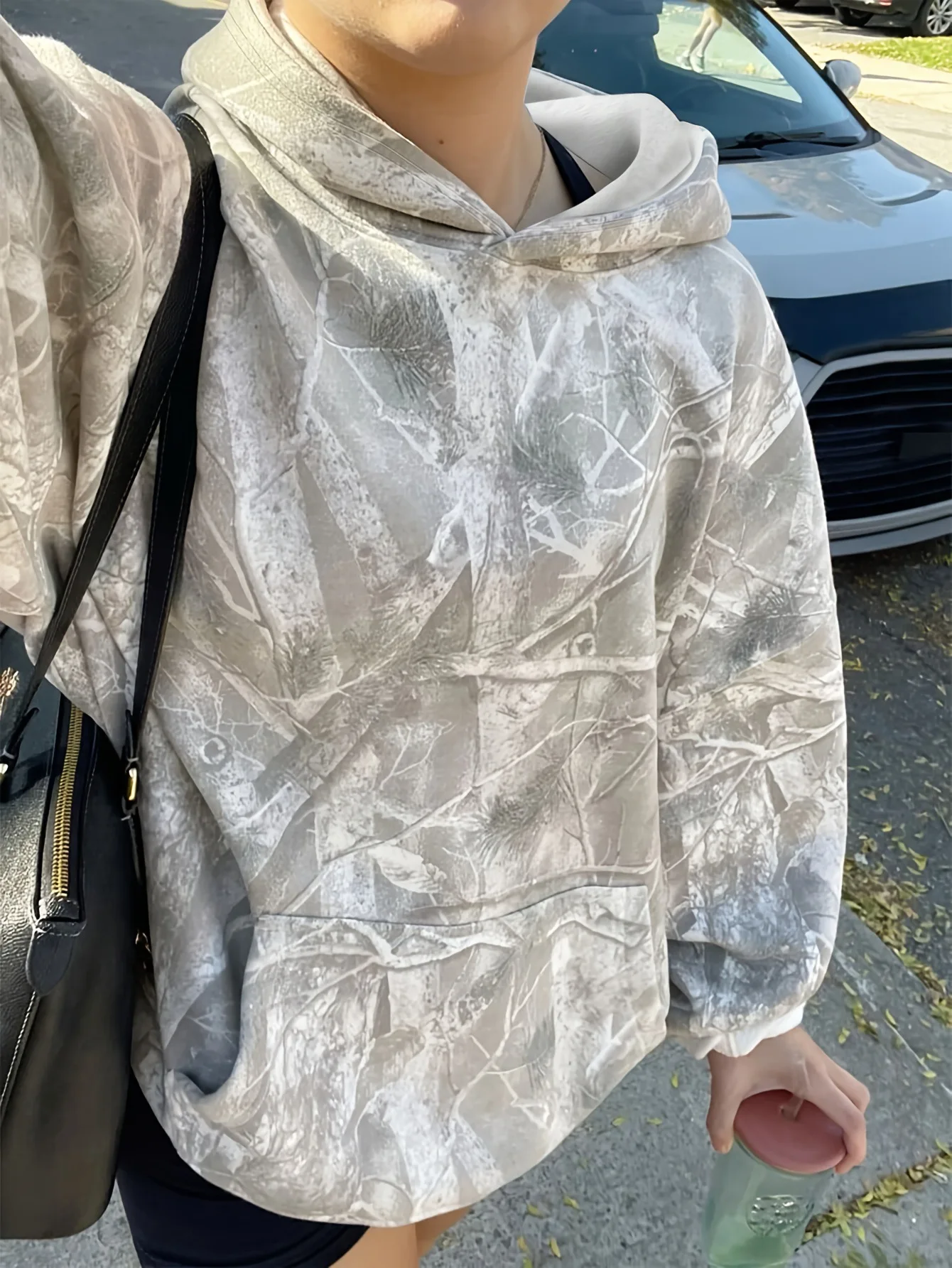 New Autumn and Winter Women's Clothing Retro Jungle Maple Branch Pattern Sweater Loose Casual Long Sleeve Pullover Hoodie