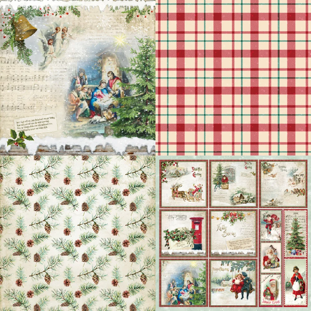 12 pcs 6inch Scrapbook Paper scrapbook paper craft paper scrapbooking material scrapbook materials scrapbooking paper Pack For Card Making DIY Handmade Background Decor Christmas
