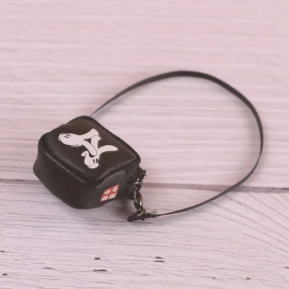 Shopping Handbag Miniature PU Leather Bag Mini DIY Leather Handbag Purse Black 17cm Bag Accessories