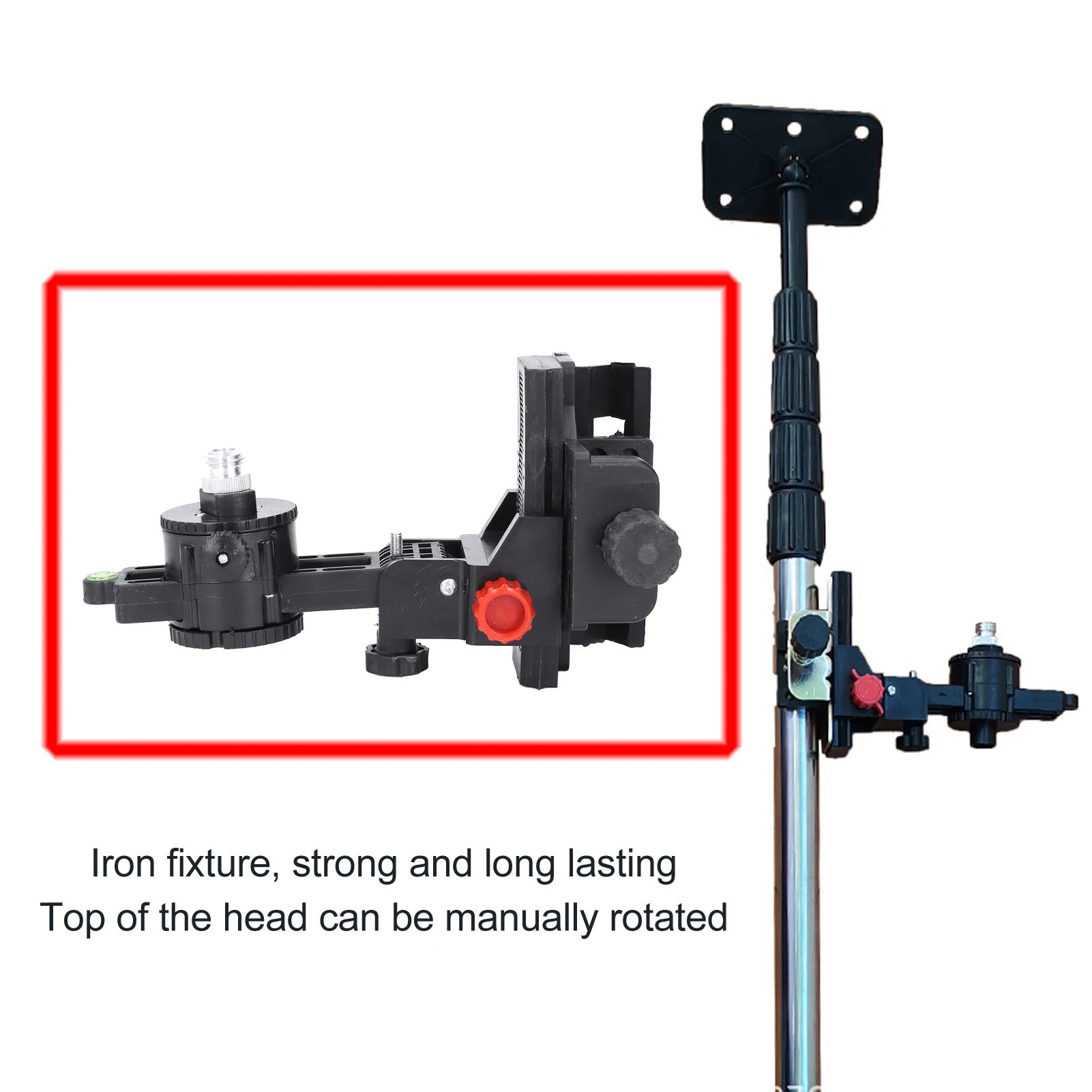 Adjustable 360-Degree Rotatable Support Bracket with Clip for Wall and Ceiling Mounting
