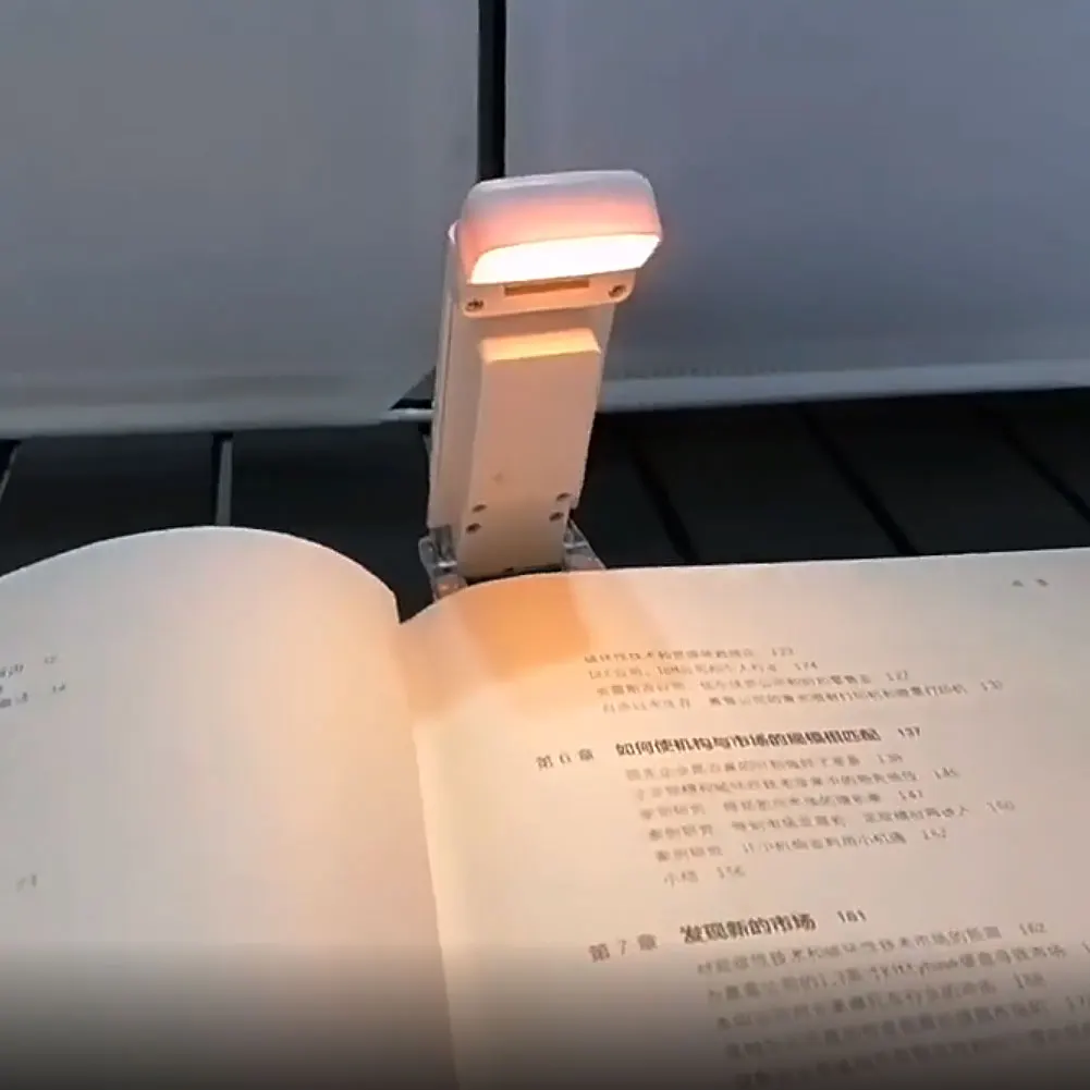 LED Clip-on Bookmark Book Light USB Rechargeable Reading Light Mini Led Brightness Adjustable Portable Bedside Desk book light