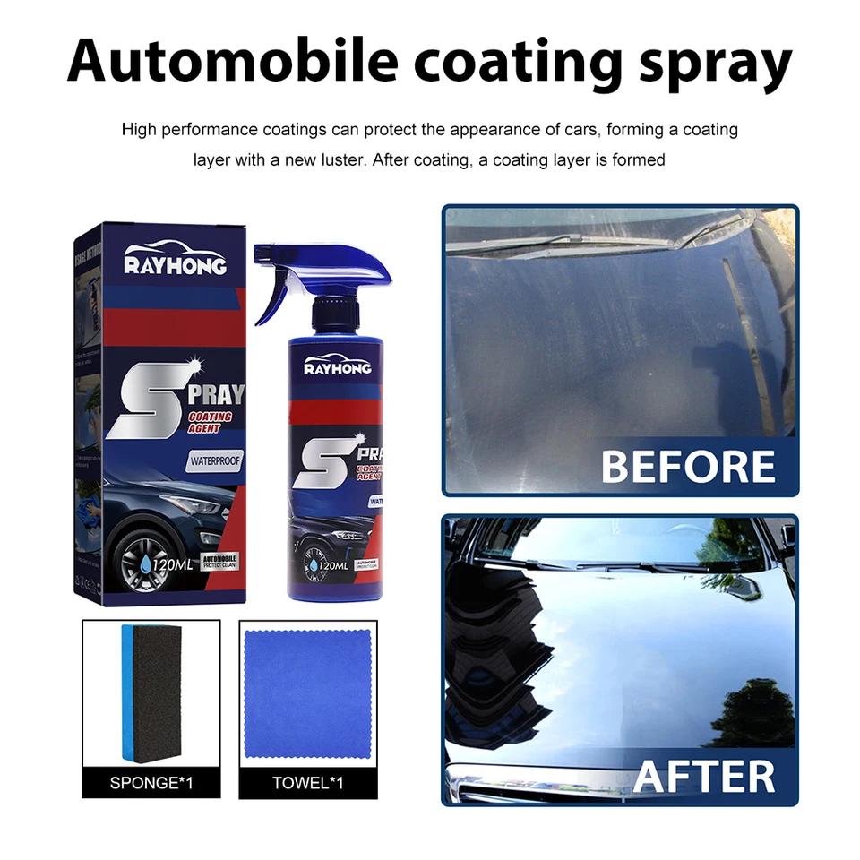 3 in 1 Car Wax Polish Spray Quick Auto Coating Spray High Protection 120ml  Eliminate Dirt Stain Hydrophobic Polish Paint Cleaner - AliExpress