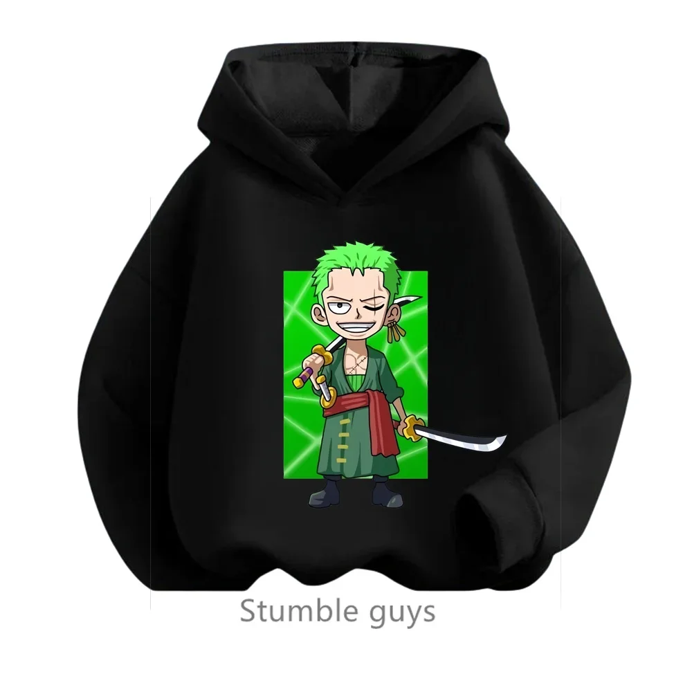 thumbnail image 1 of Sudadera con capucha de Anime One Pieces, ropa para niños, ropa para primavera y otoño para niñas, sudadera con dibujos animados de Luffy Zoro, traje para adolescentes, camisetas con capucha de Sonic, 1 of 5