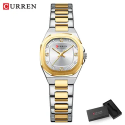 Elegant Gold Women's Watch with Diamond Accents and Stylish Stainless Steel Band, Includes Gift Box (Gold White Box)