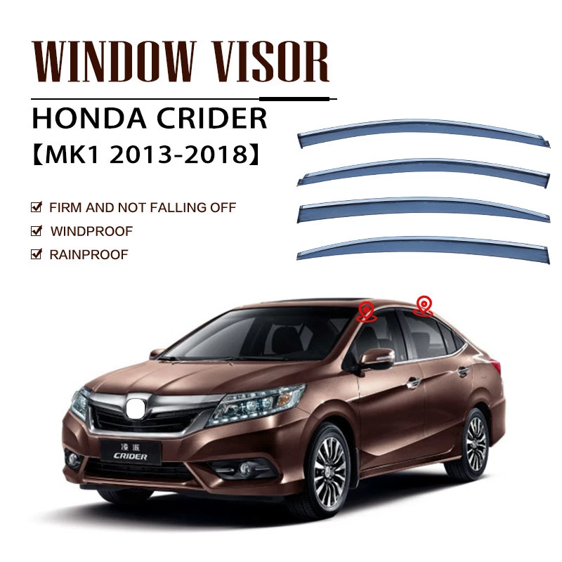 

Fit For Honda CRIDER/Envix 2013-2018 2019-now Window visor Air Deflectors Guard Rain Smoke Wind Vent Awnings Shelters