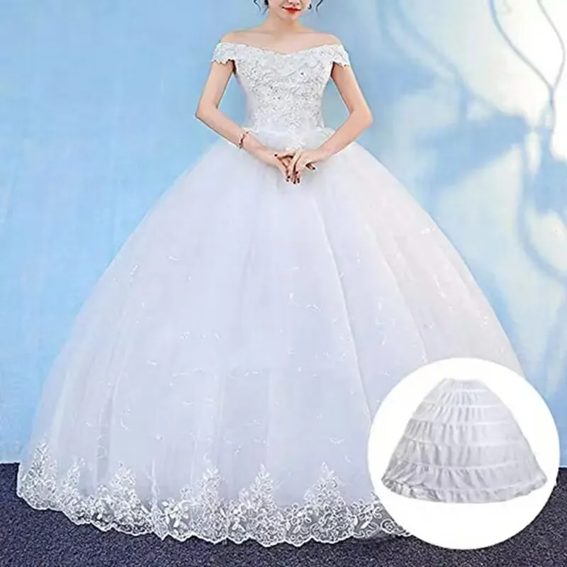 Wedding Petticoat 6 Hoop Crinoline Long Ball Gown Dress Underskirt Half Slips Wedding Accessories flower girl underskirt wedding underskirt vintage underskirt lolita petticoat petticoat underskirt petticoat skirt