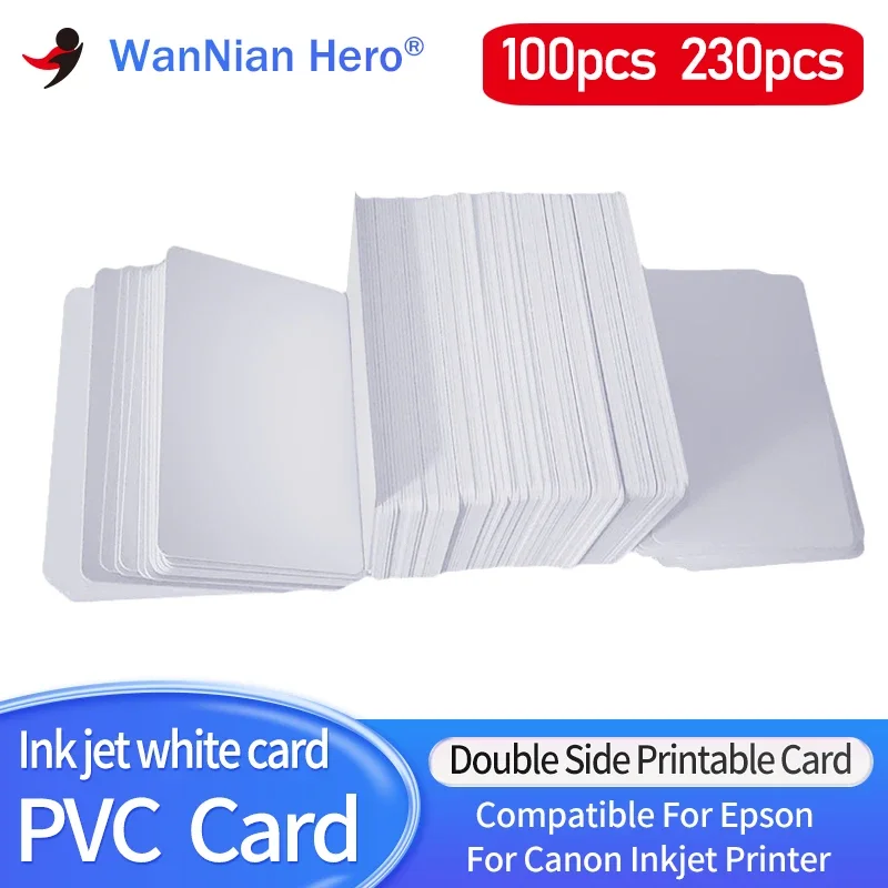 100pcs-glossy-White-Blank-inkjet-printable-PVC-Card-Waterproof-plastic ...