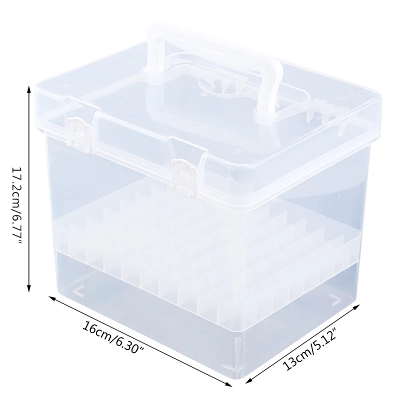 80 Slot Plastic Carrying Marker Case Holder Storage Organizer Box for Paint Sketch Markers-Fits for Markers Pen from 15mm to