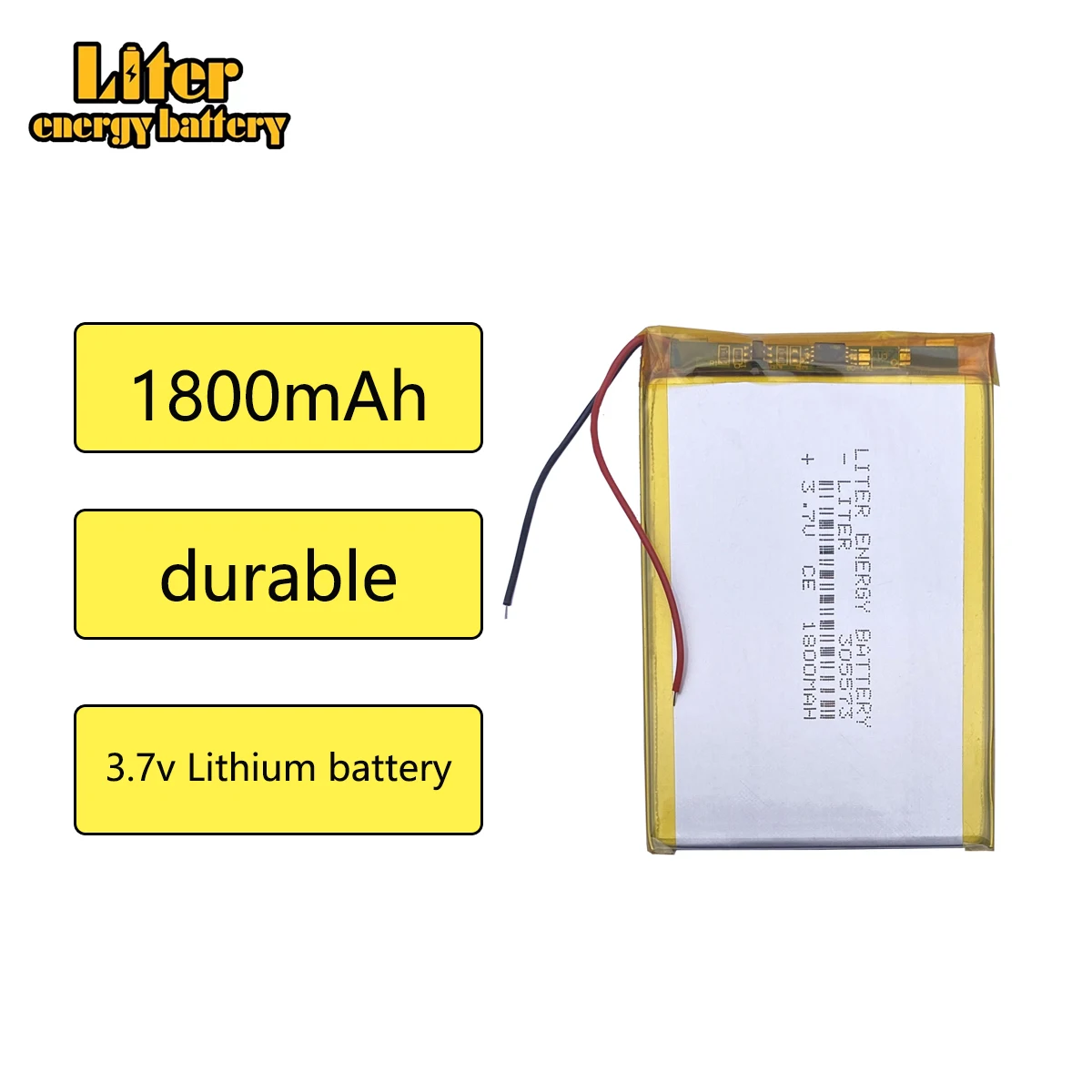 Lithium ion battery 305573 3.7V 1800MAH product polymer capacity battery 305674 MP3 MP4 DVD DVR GPS