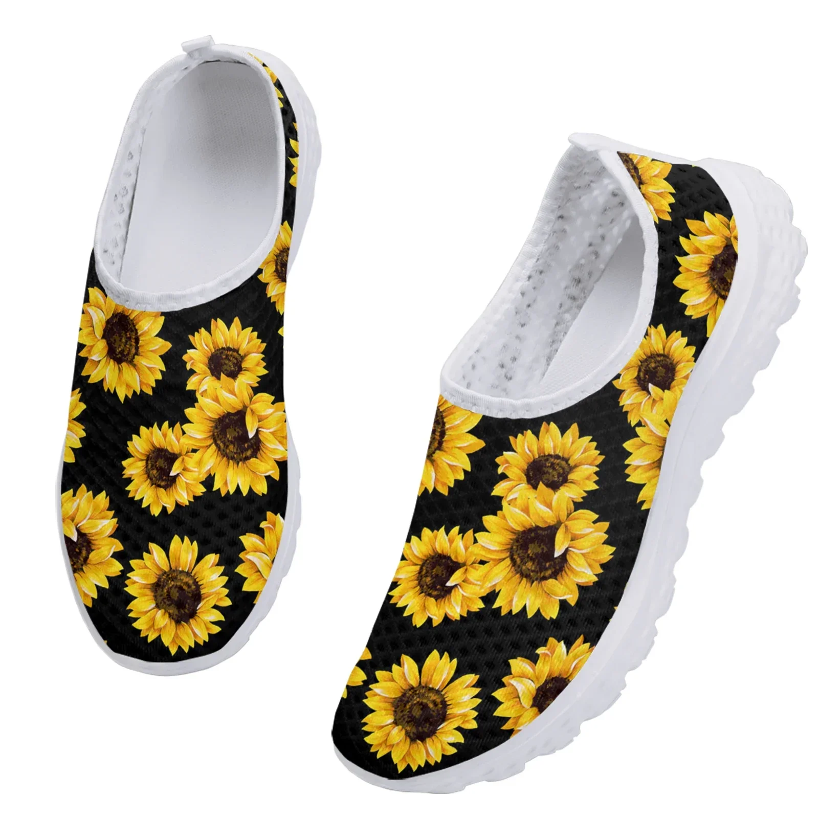 Sunflower Print Summer Ladies Sneakers Flats Women Casual Shoes Women Loafers Slip On Casual Shoes Flats Shoes