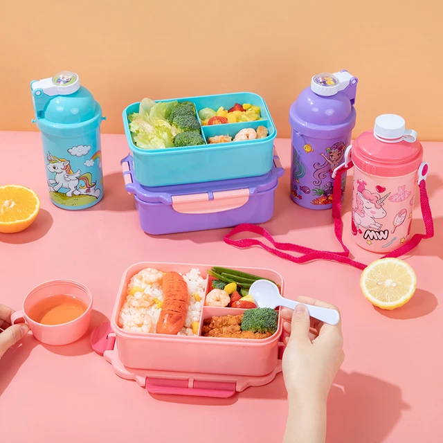 Lunch Box Useful Food-grade 3 Compartment Cute Cartoon Lunch Container  Organizer for School Lunch Storage Box Bento Case - AliExpress