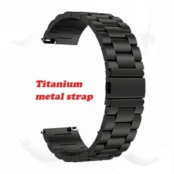 Premium Titanium Quick Release Watch Band Bracelet - Universal Smart Watch Replacement Wristband for 18mm (Black)