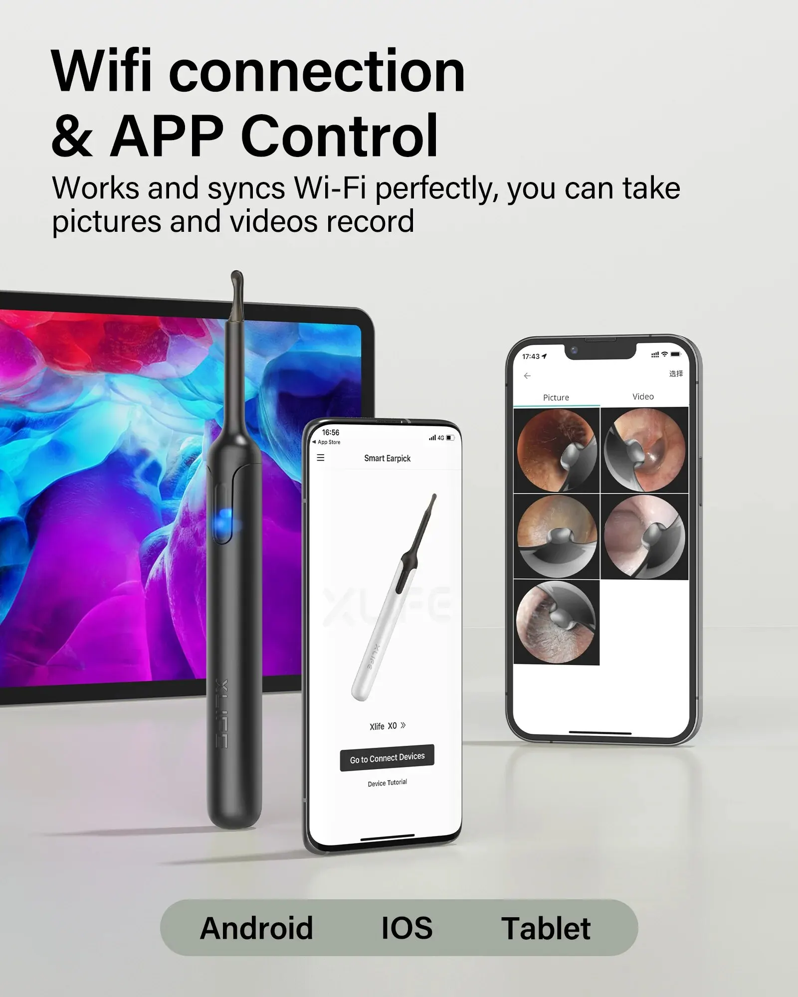 Bebird Xlife X0 Ear Cleaner Wax Remover Tool Smart Visual Stick Otoscope 1080P HD Earpick Endoscope Earring Personal Health Care 2