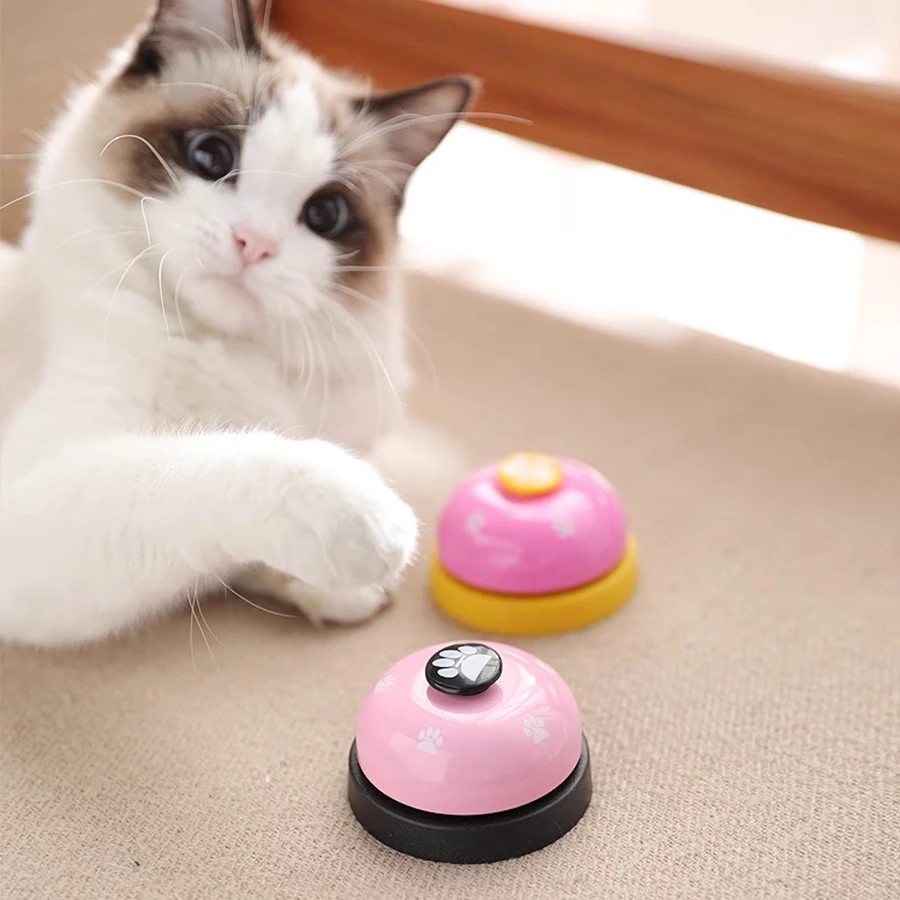 Cat and Dog Trainer Pet Footprint Ring Teddy Dog Ring Meal Bell Intelligence Toy Golden Haired Bell