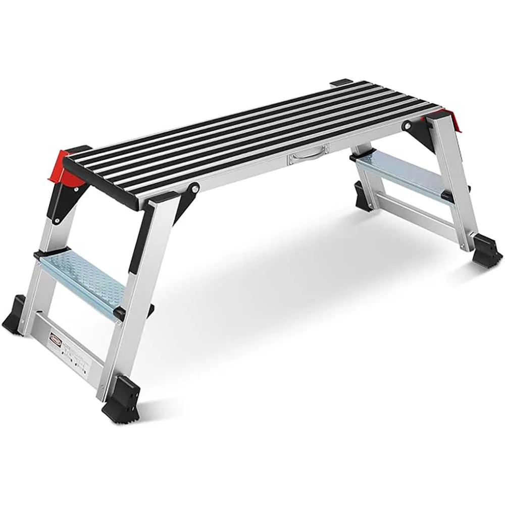 Work Platform, Aluminum Step Ladder, 40"*12"*20" Step Platform Non-Slip, Heavy Duty Folding Work Bench Capacity 330 LBS For Wash